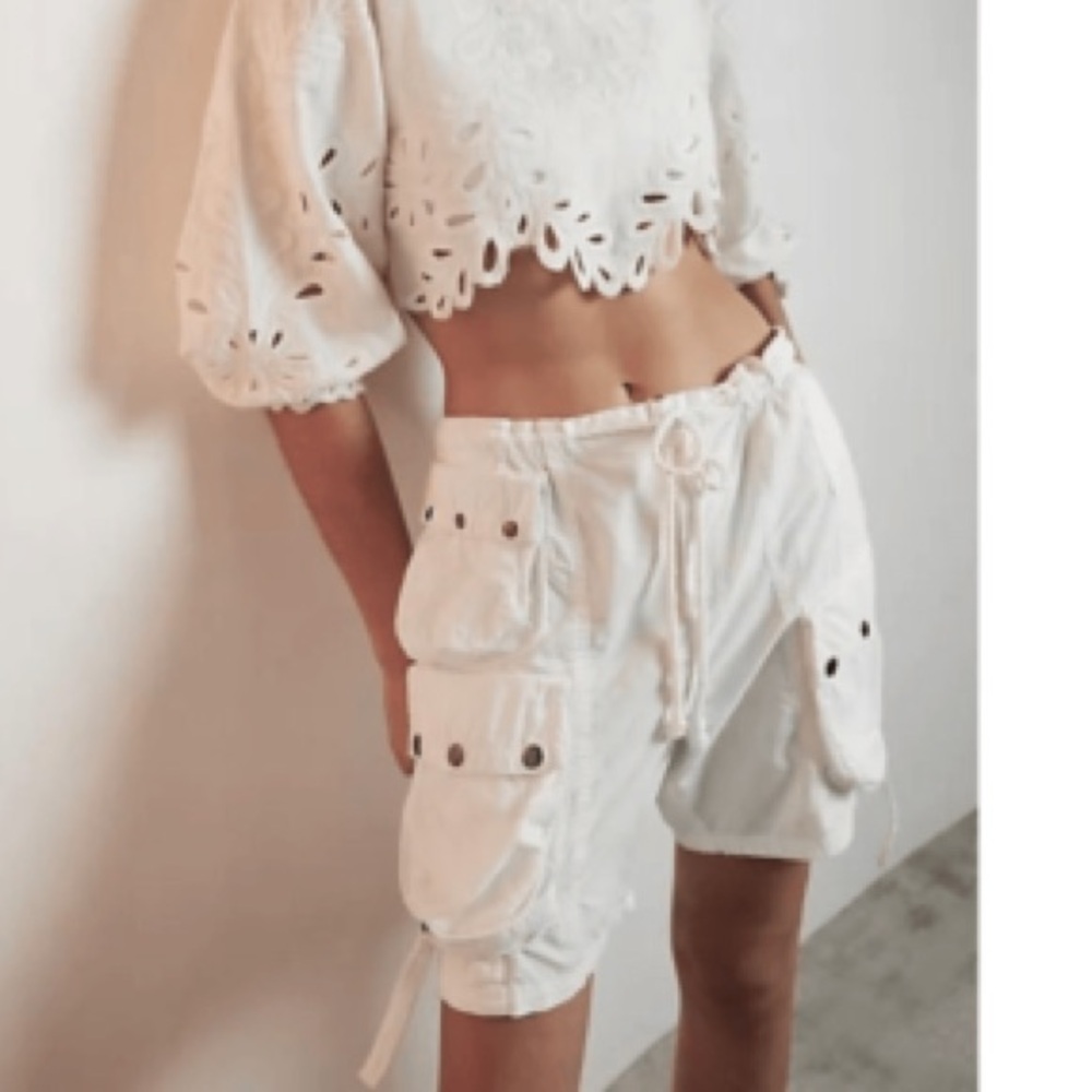 Free People Moon Bay Parachute Cargo Shorts